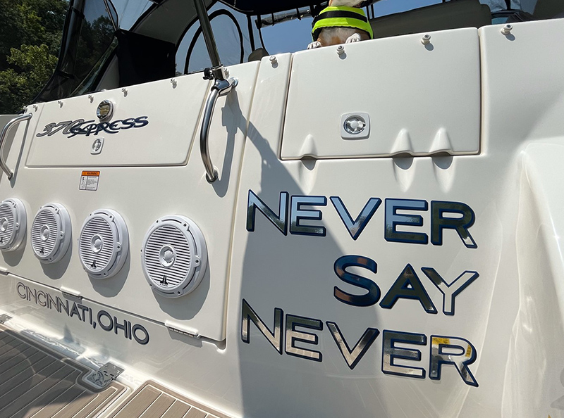 Chrome and Black Domed Lettering